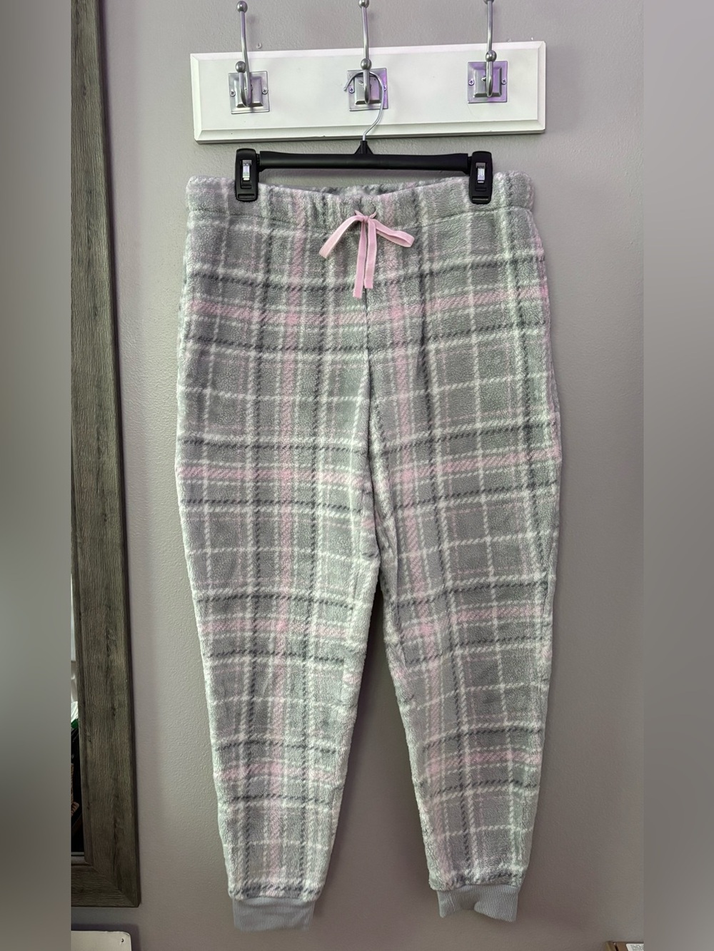 Joyspun Adjustable Waist Soft Pajama Pants - Gray/Pink